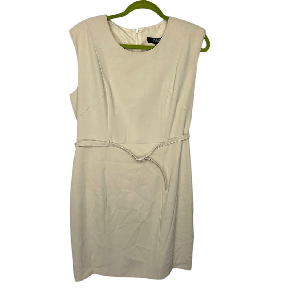Peek & Peck Vintage Petite Dress 14 14P Beige Knee Length Career NWT